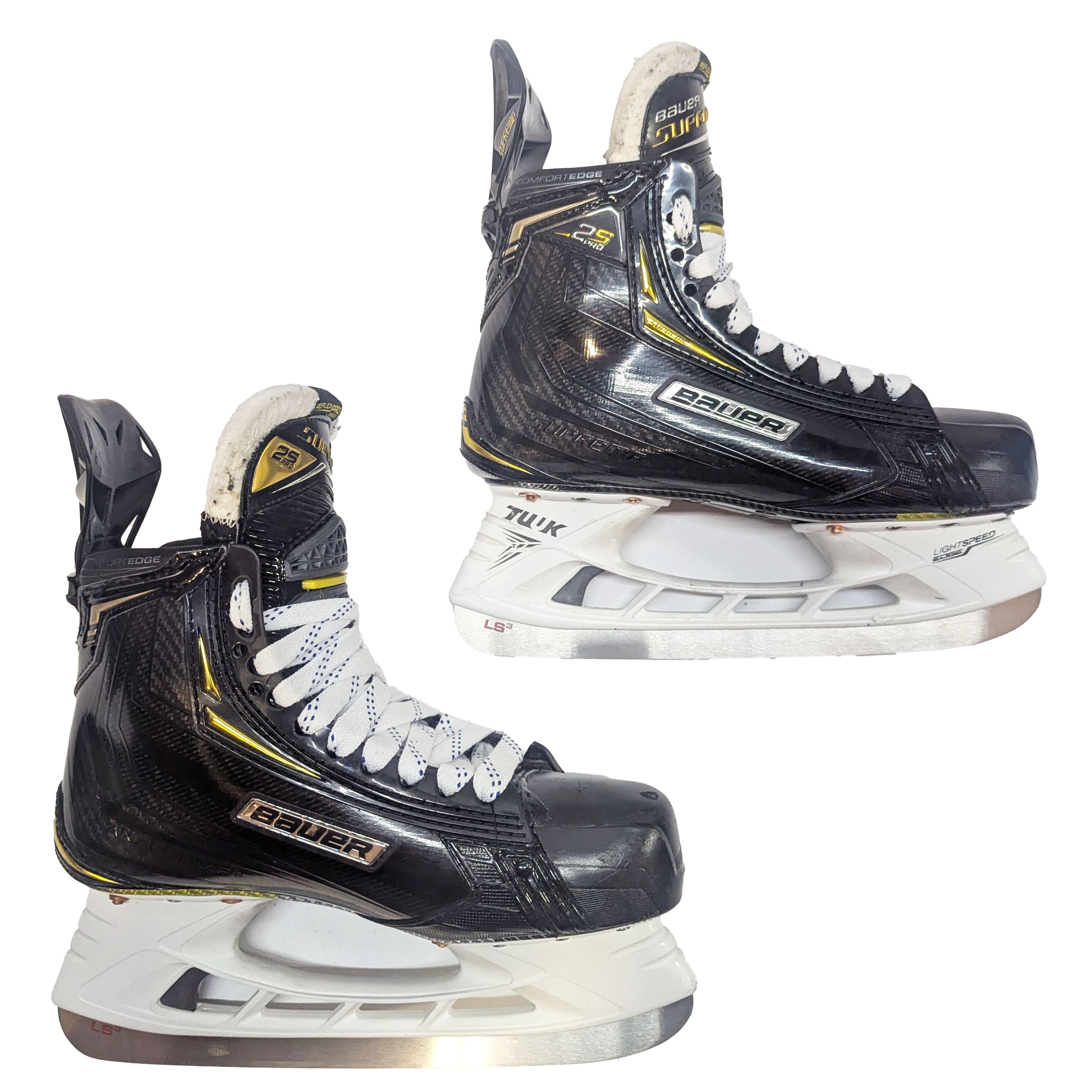 Bauer Supreme 2S Pro - Patins de hockey d'occasion NCAA Pro Stock - Taille 8